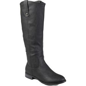 Journee Collection Womens Taven Black Faux Leather Knee-High Boots Shoes NWT
